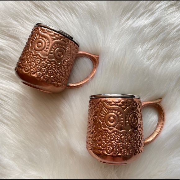 Godinger Kitchen Godinger Owl Stainless Steel Copper Mugs Moscow